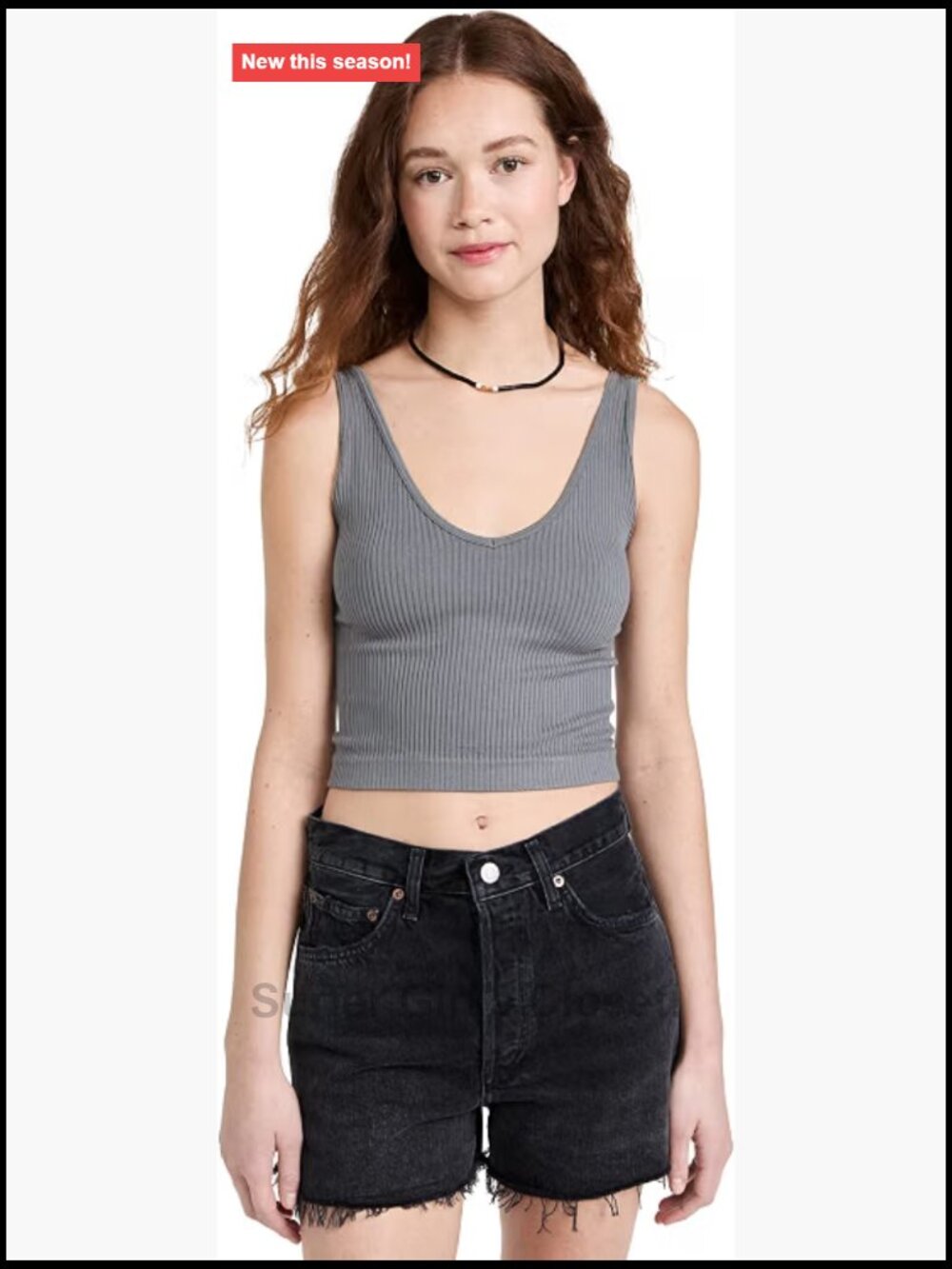 Free People Ribbed Brami Tank Top Sleeveless V-Neck Pull On